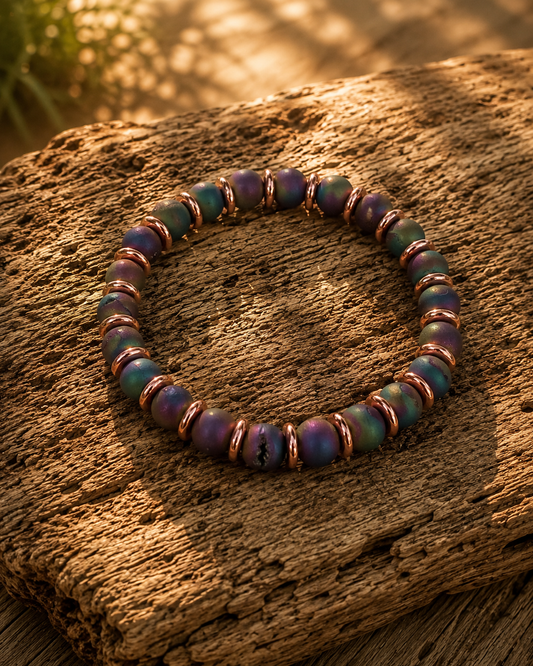Peacock Druzy Agate Bracelet